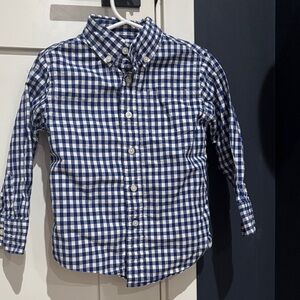 Crewcuts Navy and White Checkered Button Down Shirt